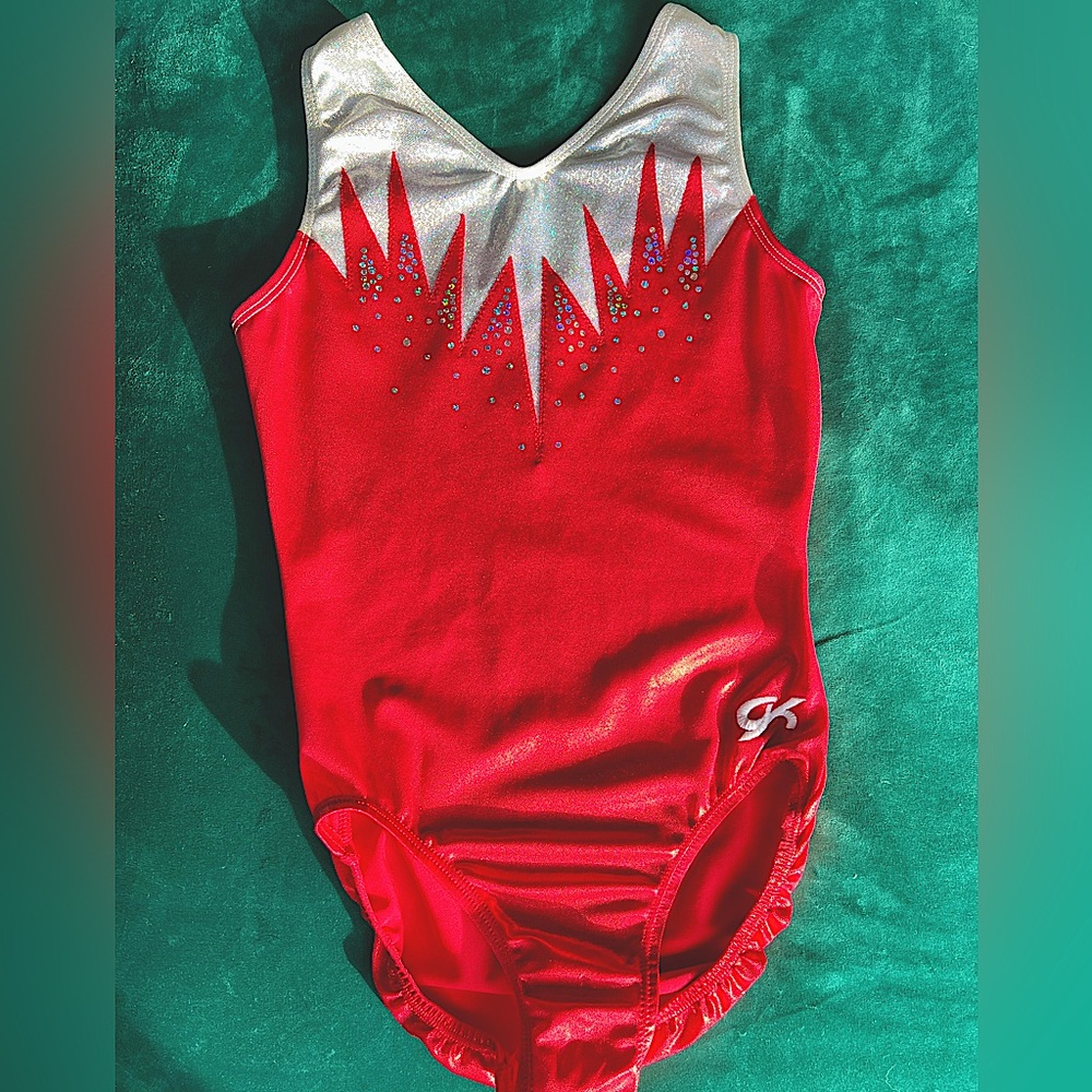 GK Elite Gymnastics Leotard with AOGC, All Olympia Gymnastics Club logo